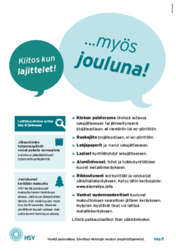 Kiitos kun lajittelet myös jouluna