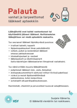 Palauta lääkkeet apteekkiin