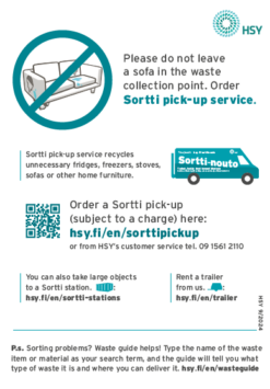 Sortti-nouto -juliste, englanti (A3)
